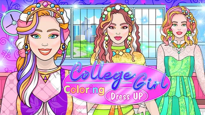 College Girl Coloring Dress Up