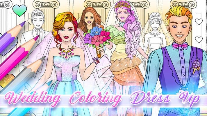 Wedding Coloring Dress Up Game